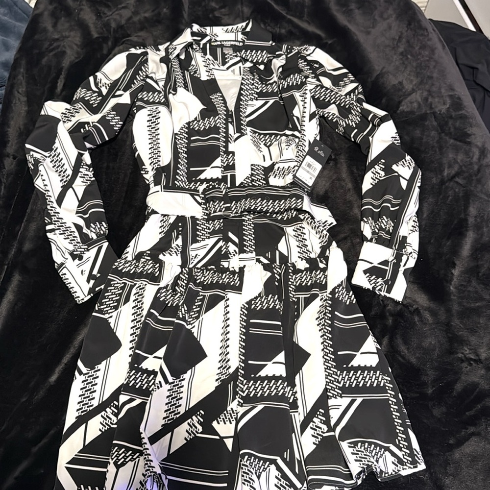 Karl lagerfeld belted dress